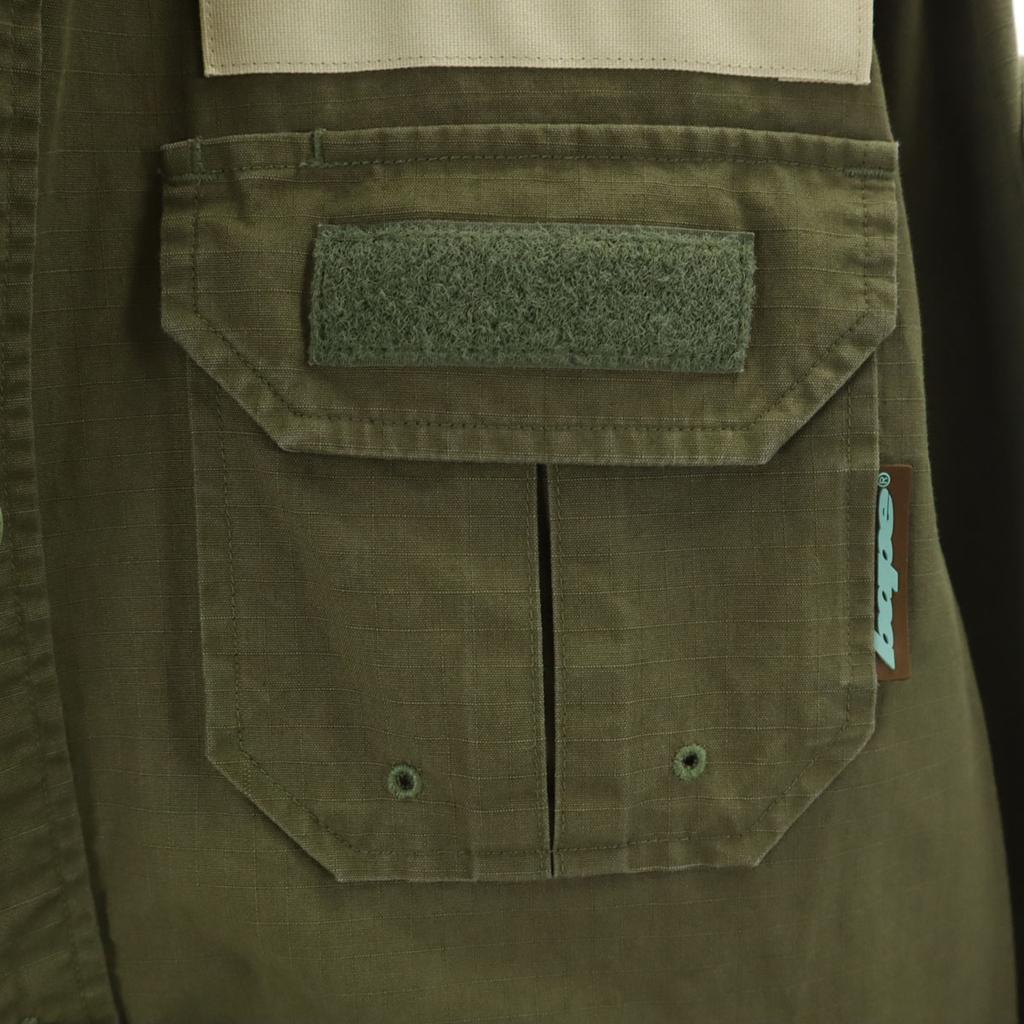A Bathing Ape Made In Japan Long Sleeve Military Shirt L Khaki Men's Used