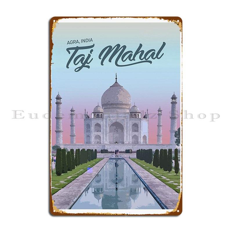 Taj Mahal Agra India Metal Sign Cinema Cinema Personalized Garage Pub Tin Sign Poster 20X30CM