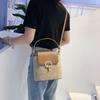 1 Pcs Beach Vacation Woven Women's New Fashion Trend Korean Version Versatile Fashion Handheld Crossbody Bucket Bag