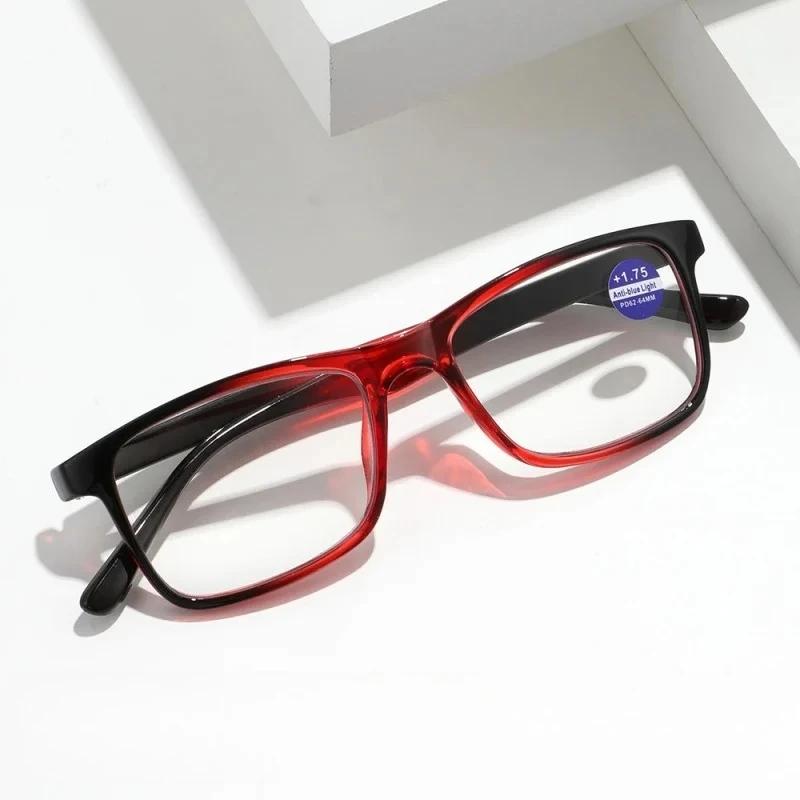 Fashionable New Square Full-Frame Hd Hyperopia Glasses Neutral Fashionable New Blue Light Blocking Reading Glasses +3.5+4.0