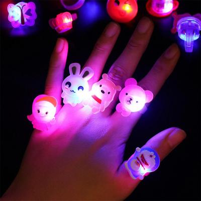 Led  Light  Ring Cute Colorful Lights Flash Ring Toys For Children With Battery
