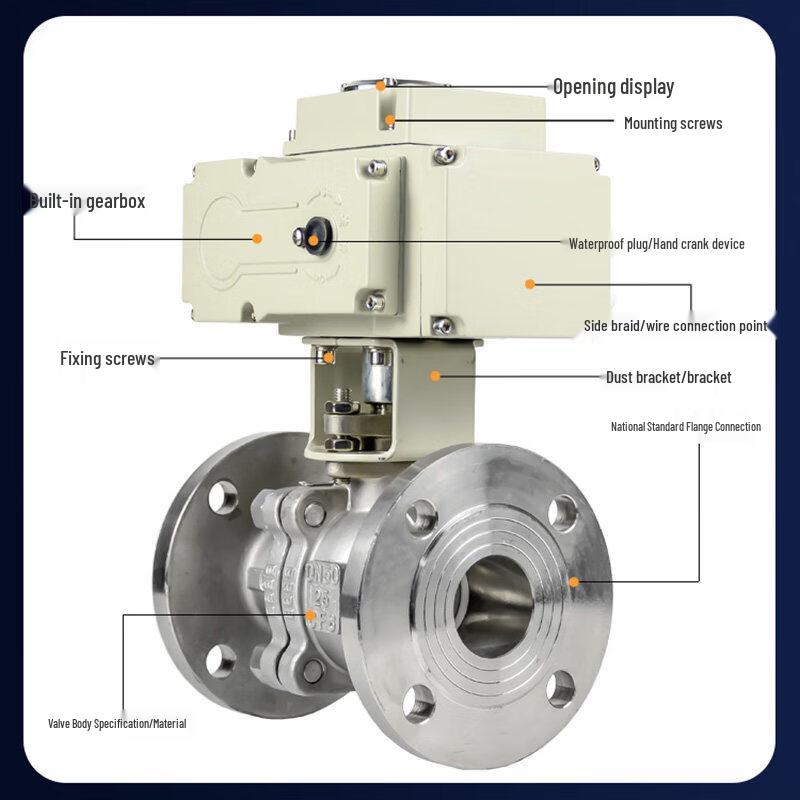 Yundu DN150 Cast Steel Electric Flanged Ball Valve Q941F-16P