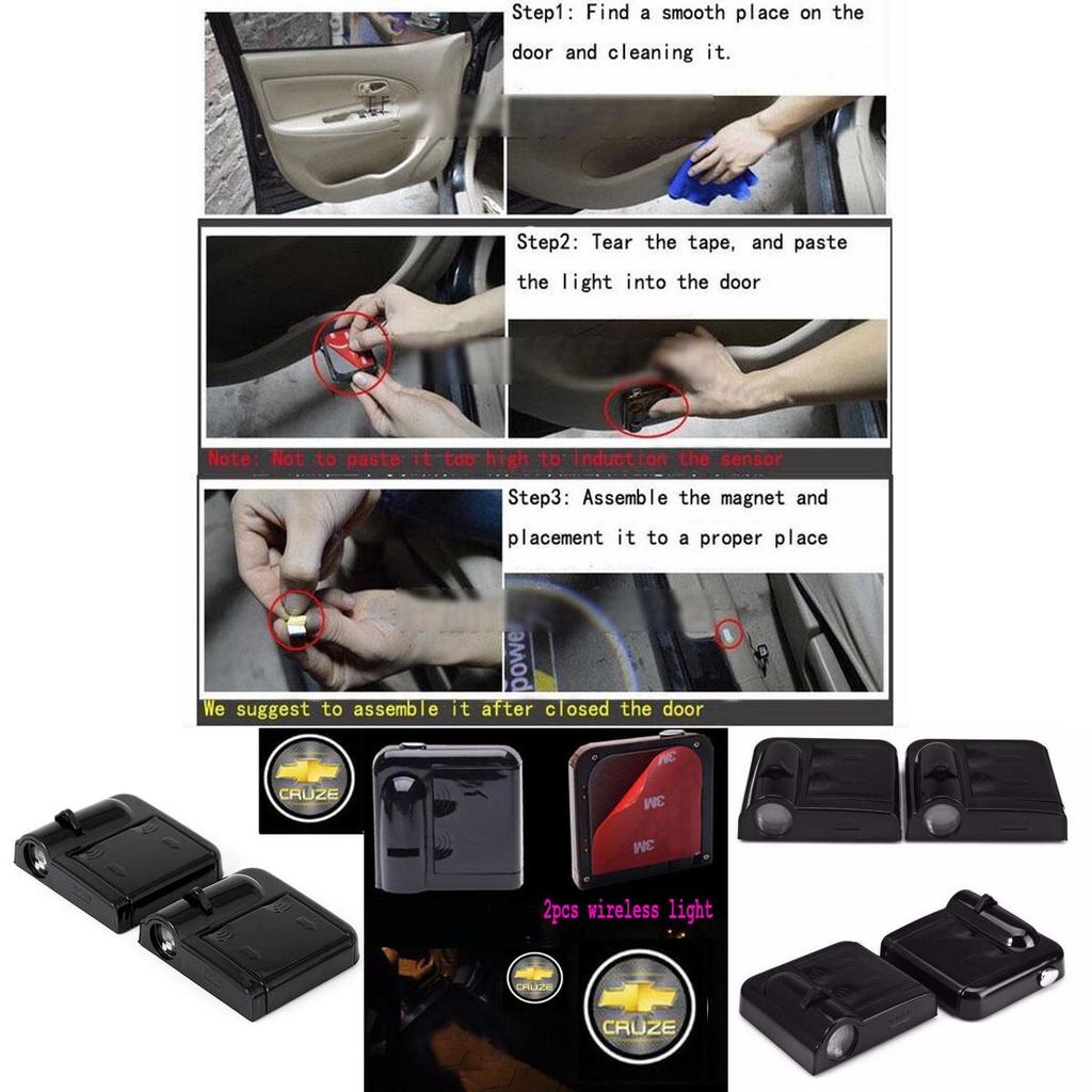 Led Wireless 2pc Courtesy Car Door Step Laser Welcome Ghost Lights Cruz For