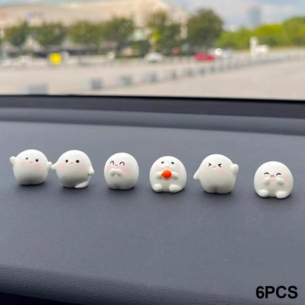 3Pcs/6Pcs Mini Cute Car Center Console Ornaments Micro Animal Screen Decoration Car Interior Accessories