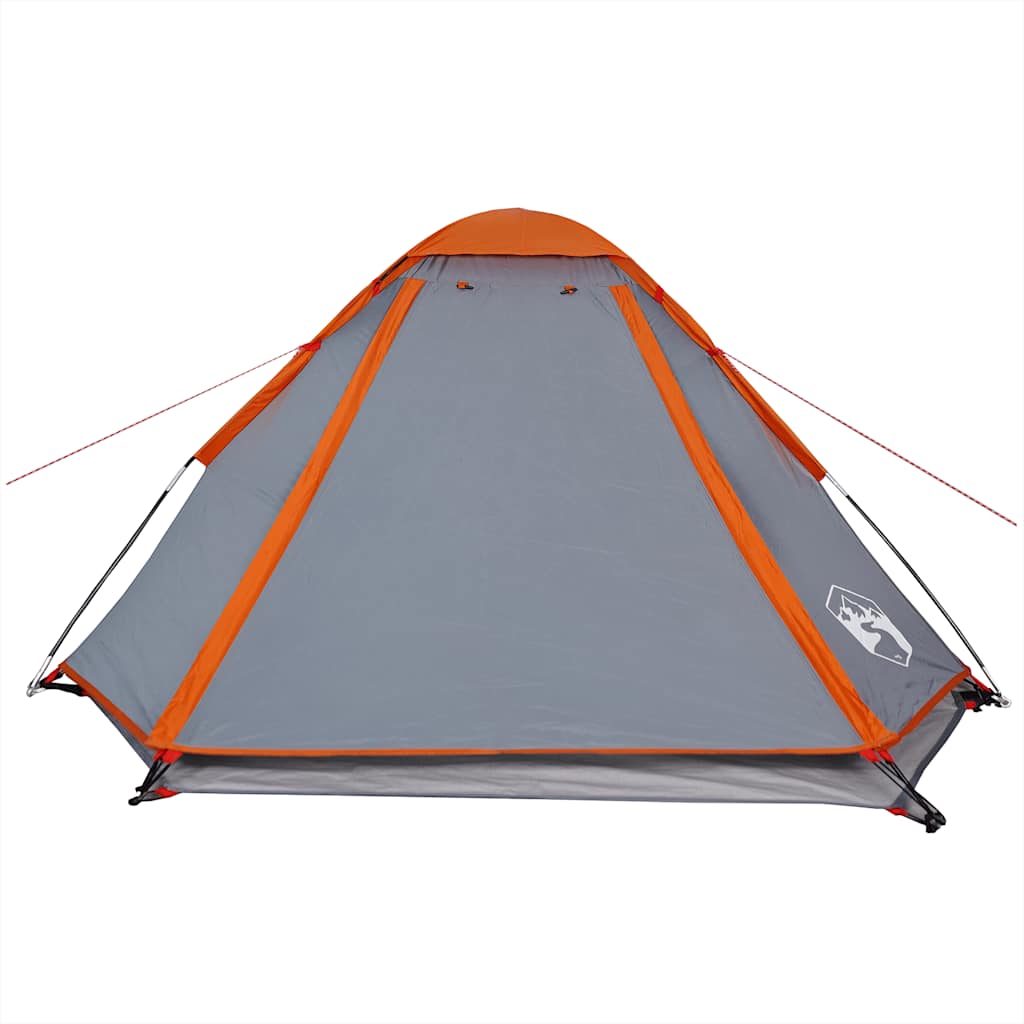 Dome Camping Tent for 4 Persons Grey and Orange Waterproof