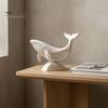 Minimalist Whale Ornaments Hollow Figurine, 3D Printed Matte Animal Sculpture for Artistic Desktop Decoration Home Office Desk Decor, Modern