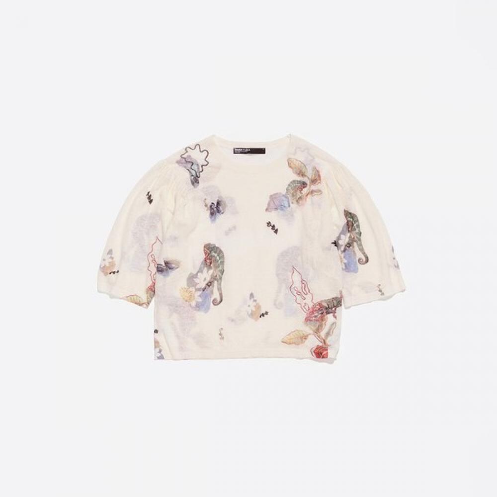 

Bimba Y Lola Chameleon Gather Shoulder Sweater B255awk008ivb Ivory/XS