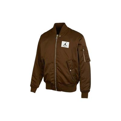 Unifarbenes Logo-Patch Baseballkragen Wendbare Baumwolljacke Herren Oberbekleidung Braun DQ7345-385
