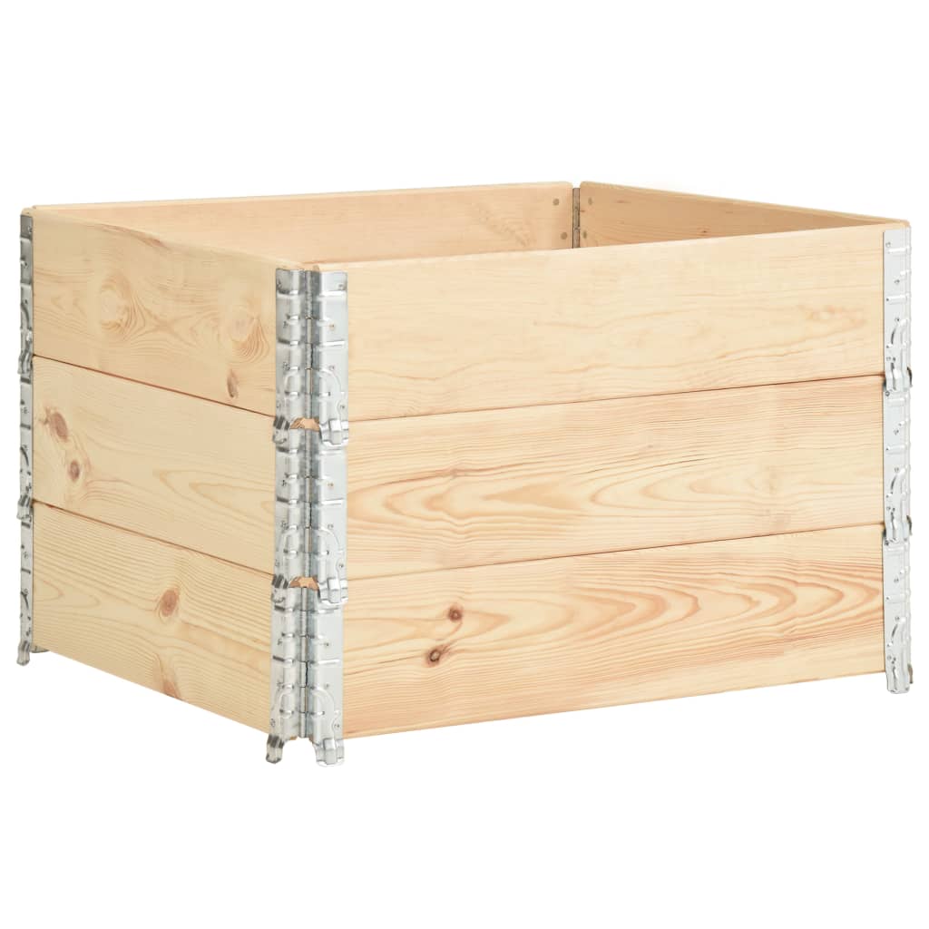 Pallet Top Frame Set 3 Pcs 100x100 Cm Solid Pine Wood