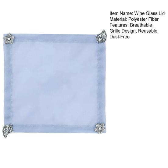 1/4Pcs Wine Glass Lid Breathable Grille Design Reusable Fabric Wine Glass Covers Set with Flower Leaf Decor Outdoor Party Glass Dust Protector