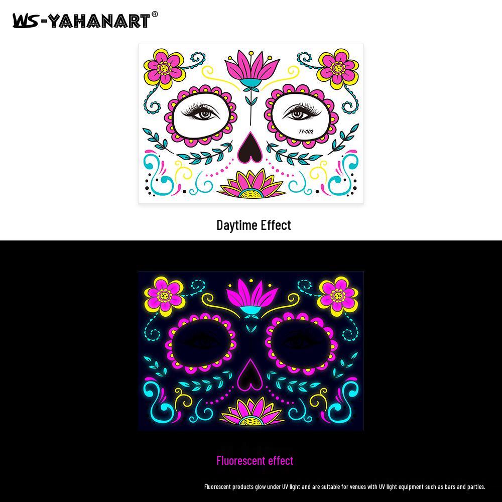 Creative Fluorescent Waterproof Full Arm and Face Tattoo Sticker