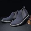 Autumn and Winter High Shoes Men's Large Size Velvet Cotton Shoes Leather Boots Short Boots Snow Boots Martin Boots Men's Genuine Leather Chelsea