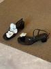 Sheepskin version 2025 spring and summer new fairy wind soft leather beach open-toed sandals French flower word with sandals female