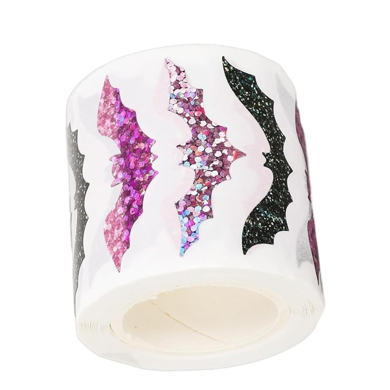 

500Pcs Glittering Bats Sticker Adhesive Wrapping Label for Scrapbooking Journal Notebook Packaging Party Decoration 2