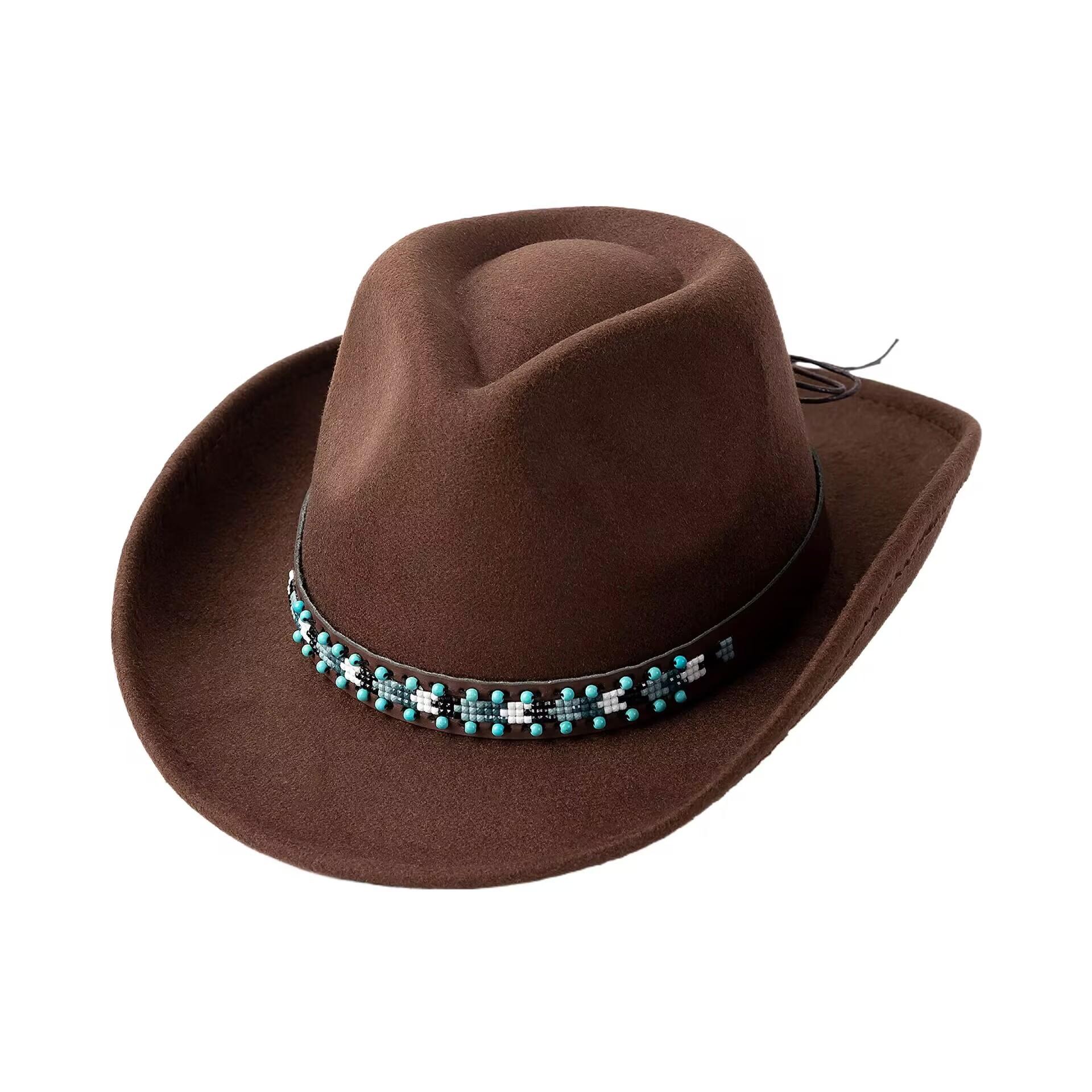 JYL TS DIY Богемная Шляпа Модная Шляпа-Федора Войлок coffee_M(56-58cm） глаз тигра