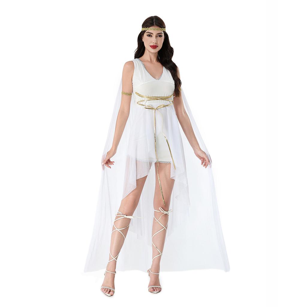 Greek Muse Medieval Skirt Halloween Costume Dress Cleopatra Athena Roman Performance Costume