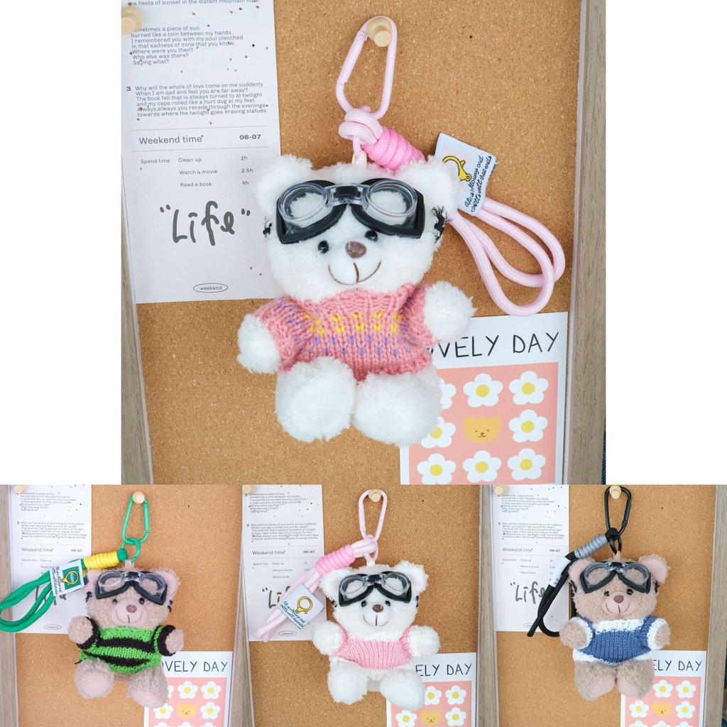 Dopamine Bear Plush Pendant With Cotton Filling For Backpack And Gift Use