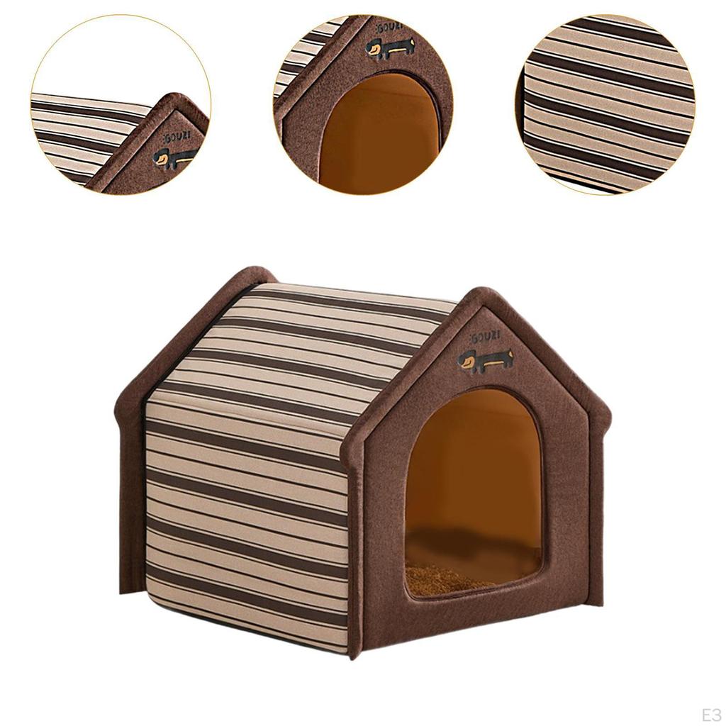 Cat Bed House Calming,Sleeping Snooze Soft Anti Slip Bottom Pet Semi Closed for Puppy Dog