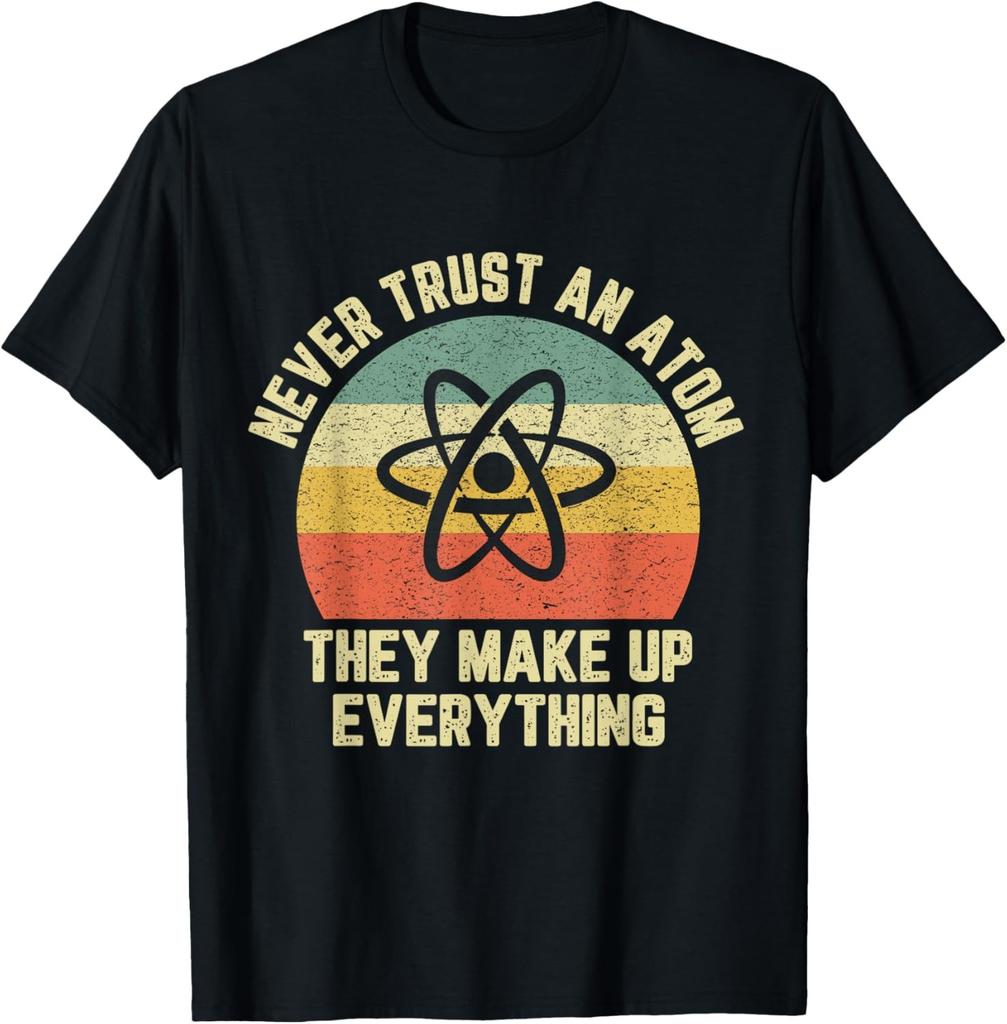 Graphic Birthday Gift Atom Retro Style Science TShirt Cotton Men Clothing Streetwear Graphic T Shirts Anime Tshirt Ropa Hombre