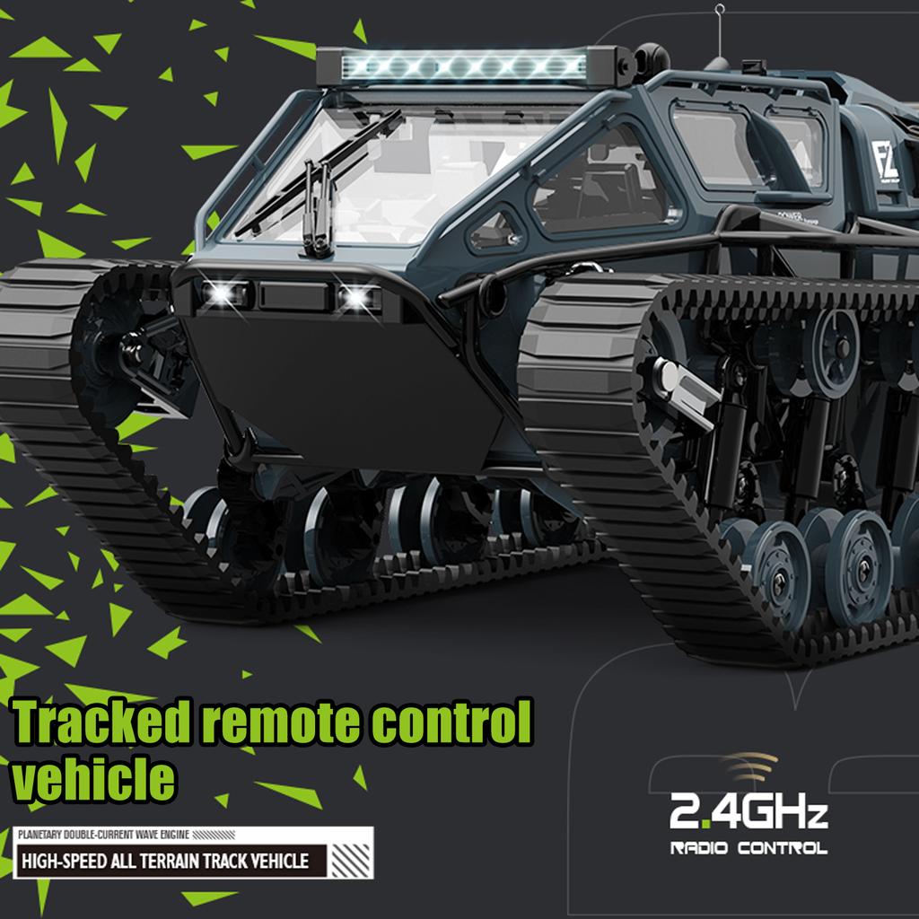 Remote Control Tank, 2.4GHz All Terrain 360 degrees  Rotating Stunt Toy Vehicle with LED Lights, Off Road Tracked Car