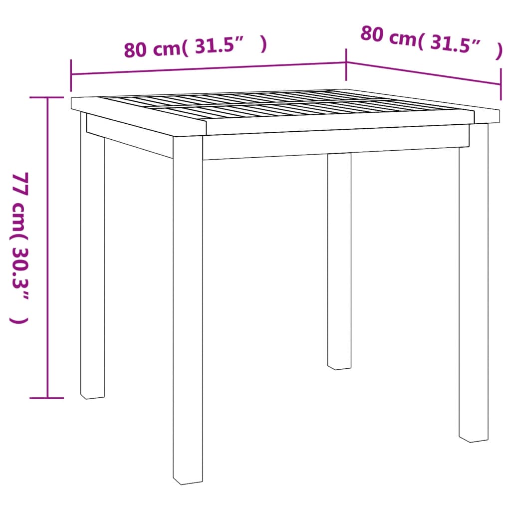 5 Piece Garden Dining Set Solid Teak Wood