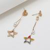 Korean Fashion Rhinestone & Pearl Star Earrings