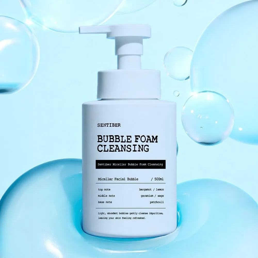 3+1 Sentiber Micellar Large Capacity Foam Cleansing 500ml Mildly Alkaline Cleansing Foam Facial Cleanser Foam Cleanser Foam