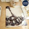 Soft Flannel Floor Mat Anime Fullmetal Alchemist Floor Mat Non-Slip Absorbent Doormat Bathroom Bedroom Home Decor Rug