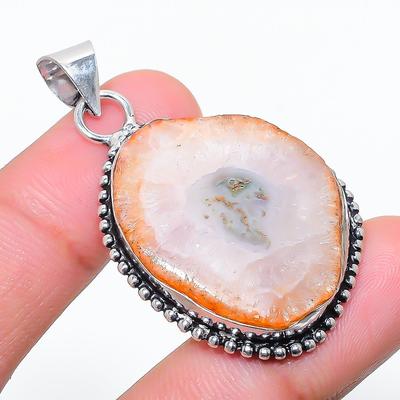 Natural Brown Solar Quartz Gemstone 925 Sterling Silver Pendant 1.85" Z4k42
