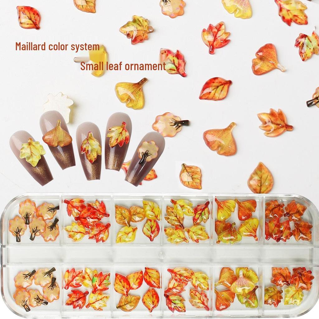 Herbst Winter Retro 3D Ahornblatt Nagelkunst Aufkleber für Kreative DIY Dekoration