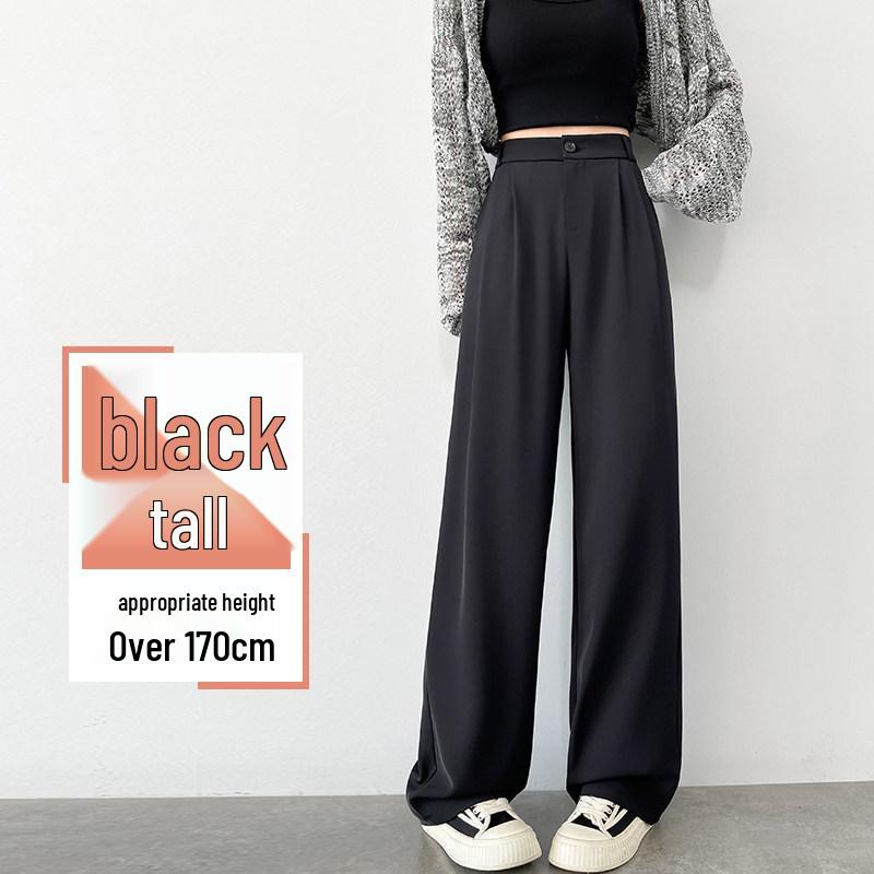Women's High-Waisted White Wide-Leg Pants 2025 - Drapey Casual Slim Fit for Spring & Autumn