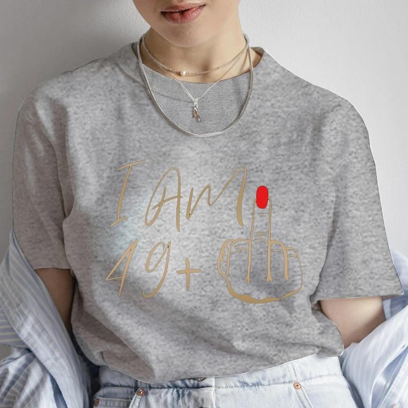 50th Birthday Party Tee for Mom I Am 49 Middle Finger T Shirts Birthday Party T-shirt 50th Birthday Gifts for Women Tshirt Tops Unisex T-Shirt