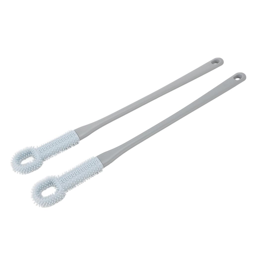 2Pcs Toe Cleaning Brush Set Long Handle Silicone for Shower Crevice Exfoliating for Seniors Elderly 