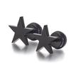 Fashion 316L Stainless Steel Black Five-pointed Studs with O-