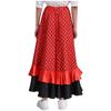 Mädchen Flamenco Tanzrock Pünktchenmuster Rüschenlagen Elastischer Bund Langer Rock Spanisches Bühnenoutfit