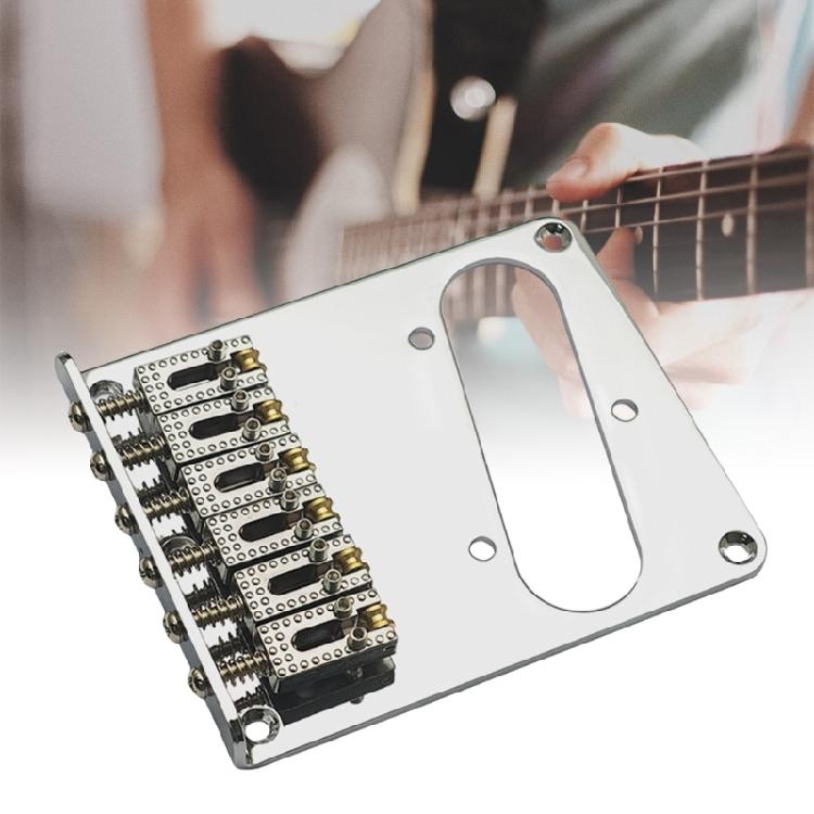 6 Rollensättel Elektrischer Bass Feste Brücke 6 Saiten Professionelles Basszubehör Feste Brücke Bassgitarrenteil für Gitarre
