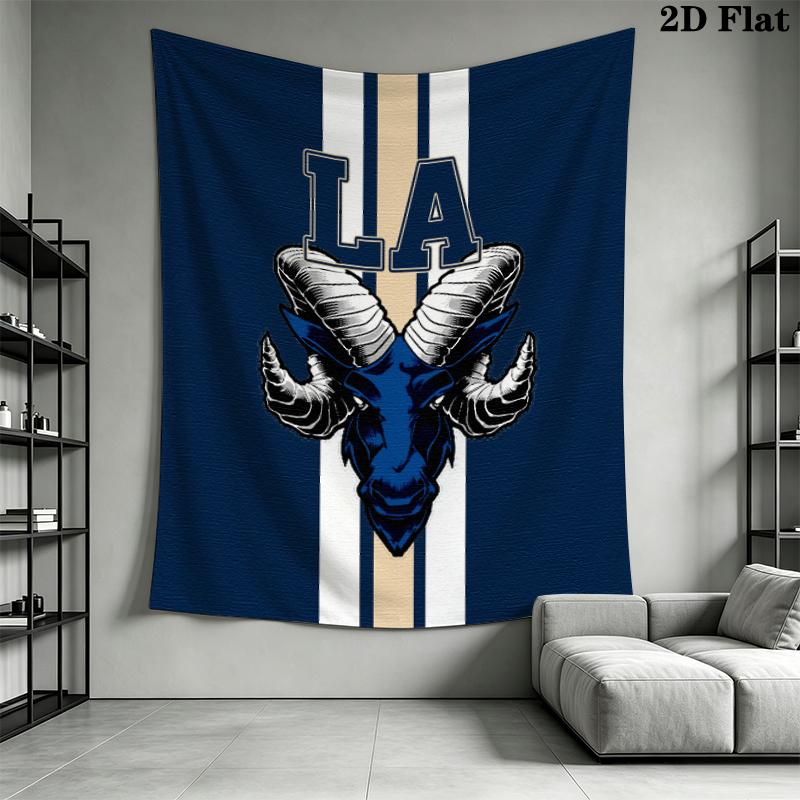 Los Angeles Rams Wall Tapestry Aesthetic Wall Hanging Printed Fabric Blanket Decorative Tapestries for Bedroom Living Room Home Decor