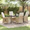 VidaXL 5-piece Garden Dining Set with Beige Cushions In Poly Rattan 3379558