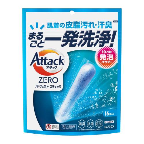 

Attack ZERO Perfect Stick Laundry Detergent: One-stop cleaning for sebum and sweat stains on underwear! Splash Green Scent, 16 sticks