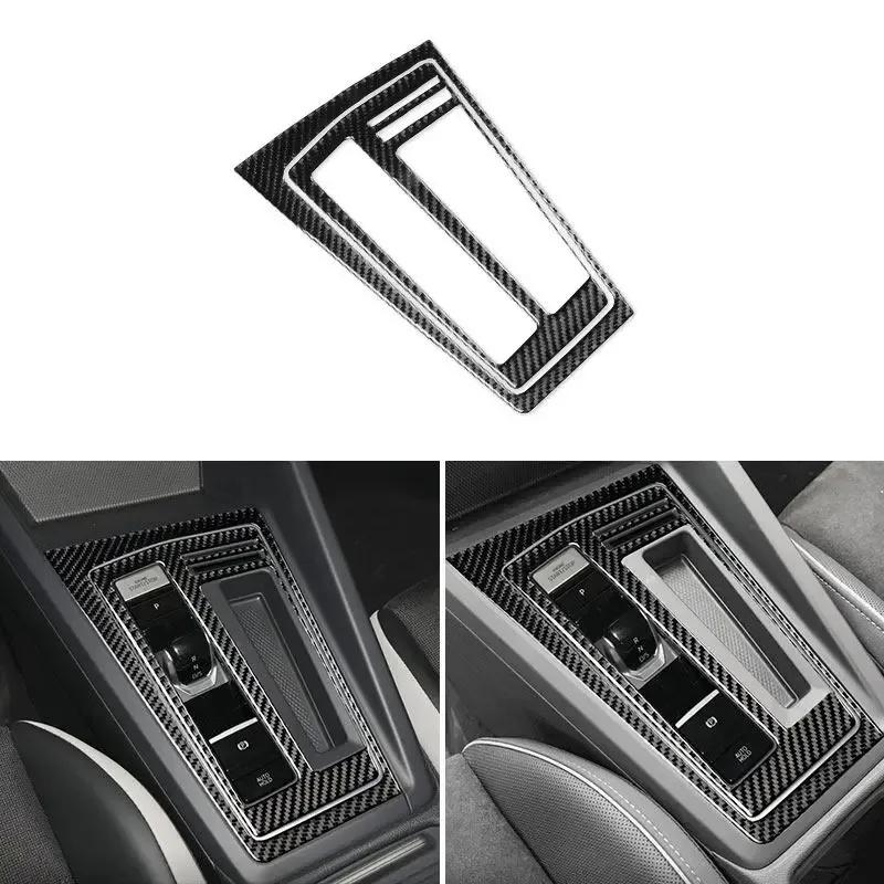 LHD Car Interior Accessories Decorative Stickers Gear Shift Panel Cover Trim Soft Carbon Fiber For VW Golf 8 GTI MK8 2021 22-23