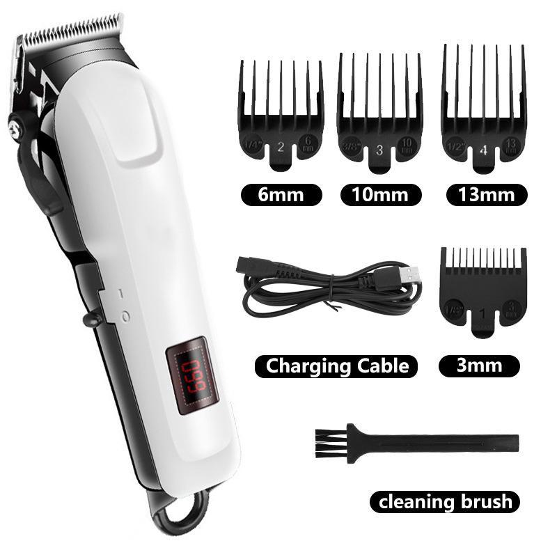 Multi-Speed LCD Display Hair Clipper, USB Rechargeable, High-Power Electric Razor