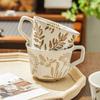 Coarse Pottery Creative Mug High Value Water Cup Niche Flower And Grass Breakfast Milk Cup Coffee Cup Light Luxury Retro Cup