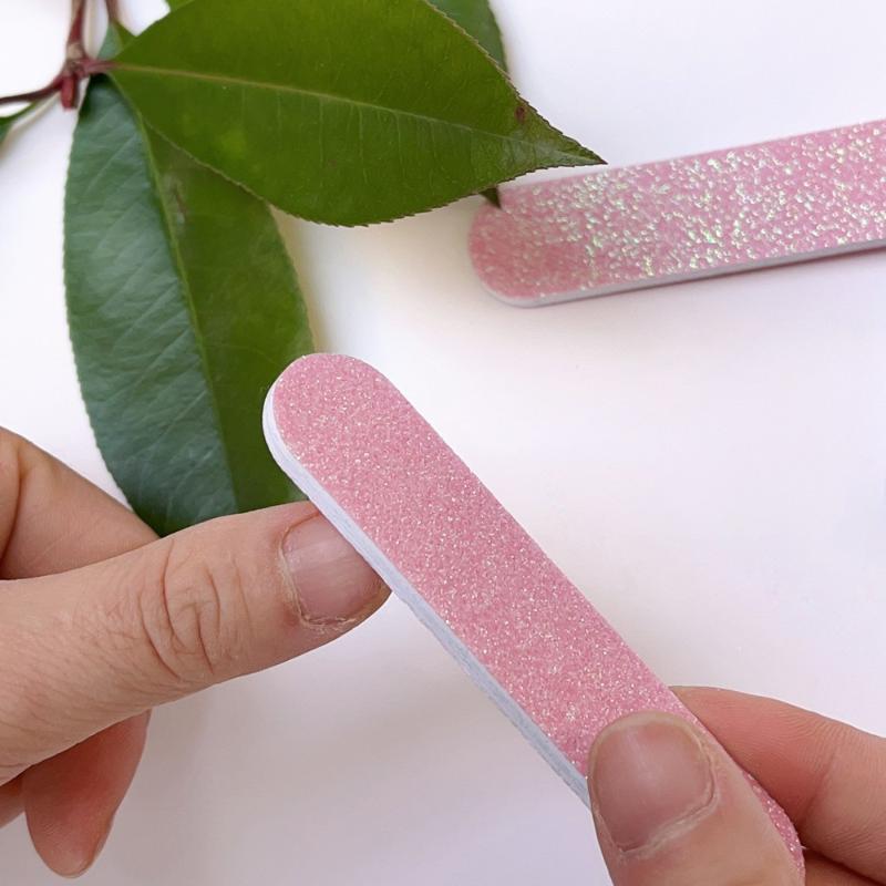 8/12 Pcs Glitter Nail Care Kit - Heart-Shaped Buffer, Crystal Rod, And Double-Sided File For Nail Art And Pedicures