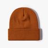 Knitted Hat Women's Winter Jacquard Four Corners Warm Thickened Men's Cold Hat Outdoor Black Versatile Wool Hat Purple Cold Protection