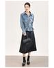 High-Quality Nanyou Retro Bleached Lace-Up Denim Shirt - Early Spring Long-Sleeved Top