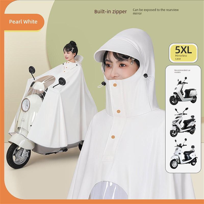 Electric Vehicle Raincoat, Single-Person Long Style, Full-Body Storm-Proof, Thickened and Enlarged Rain Poncho, Unisex, Specifically for Motorcycles