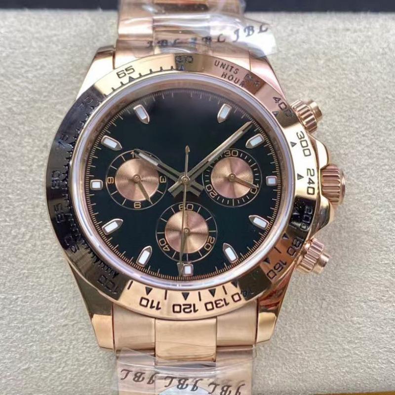 Reloj Mecánico Automático Laodijia Serie Daytona 40mm Oro Rosa para Hombre Panda