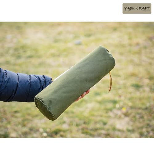 YAJIN CRAFT Tipi-Style Tent, Green, One-Pole Tent, TC Tent with One-Pole Skirt, Solo Camping, Easy Setup, Military Tent
