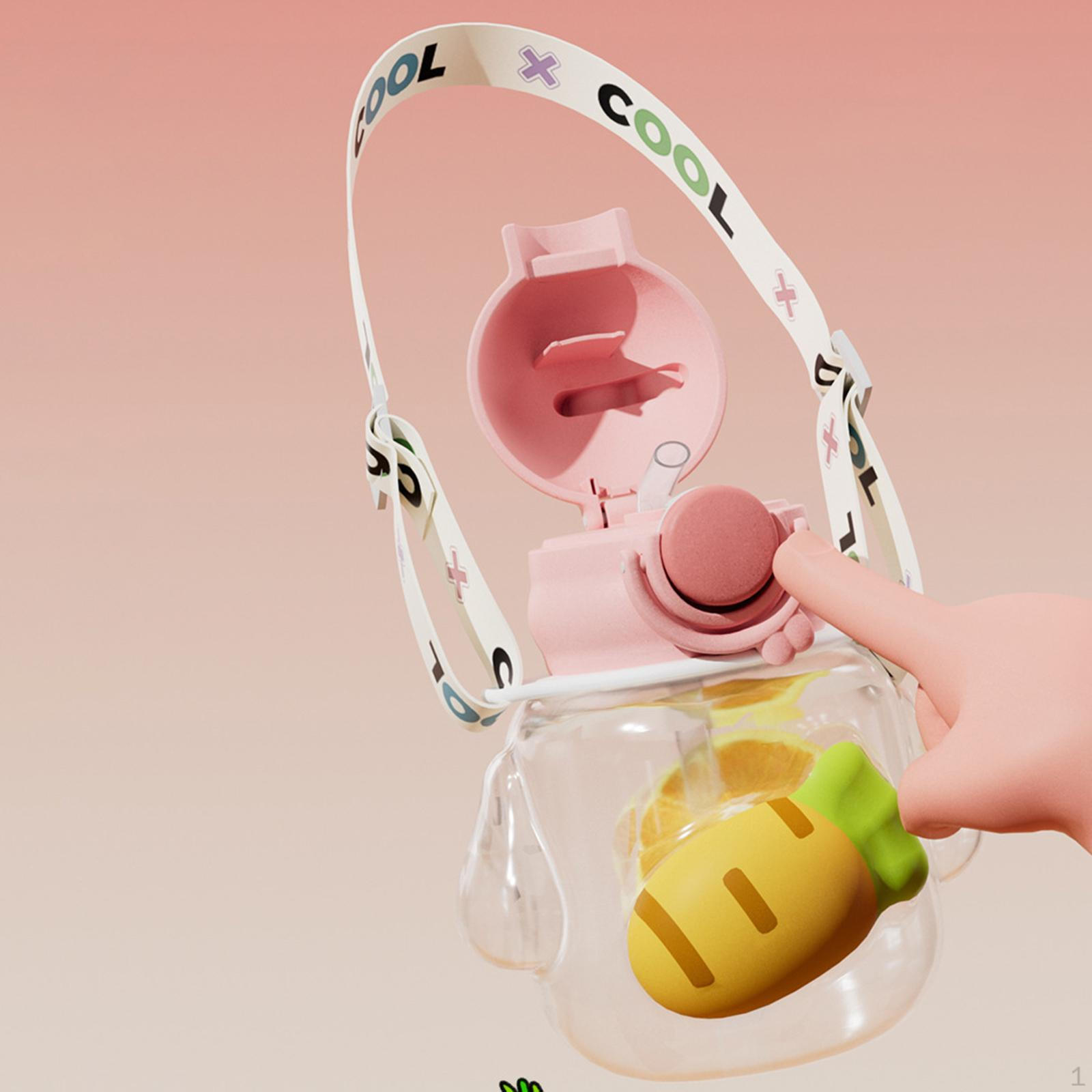 

Бутылка для воды с крышкой, портативная чашка для питья, милый напиток, чай для подростков Pink