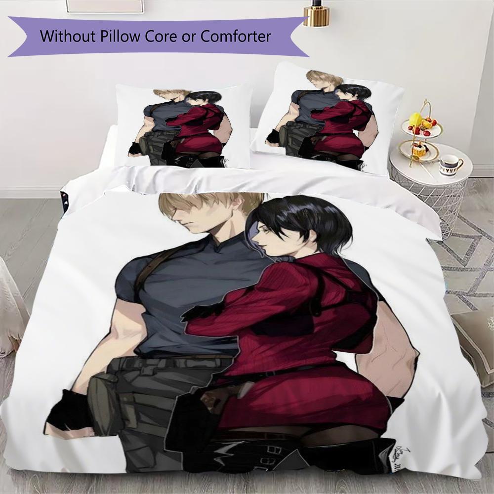 

Resident Evil Pattern Bedding uilt Set uilt Cover Pillowcase Home Decoration Birthday Gift (1 * duvet cover + 2 * pillowcase without core) 135x200cm